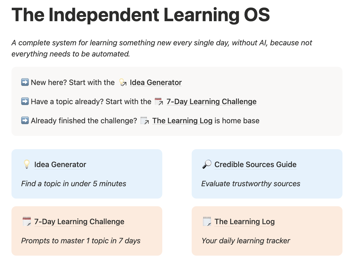 The Independent Learning OS