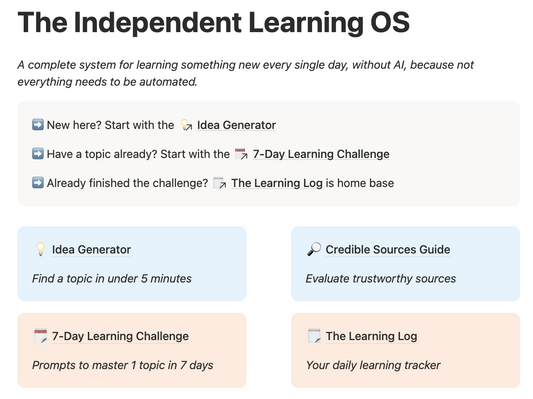 The Independent Learning OS